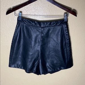 Black Leather Shorts